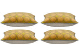 Pack of 4 Duffy Mustard and Grey Square Cushion Covers