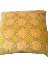 Pack of 4 Duffy Mustard and Grey Square Cushion Covers - Side View
