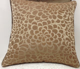 Pack of 4 Flower Beige Petal Design Square Cushion Covers - Front View