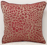 Pack of 4 Flower Marone Petal Design Square Cushion Covers Maroon - Front View