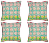 Pack of 4 Avia Fuchsia Cushion Covers Multicoloured Coloured - Front View