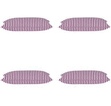 Set of 4 Fuchsia and Purple Striped Rectangle Cushion Covers