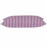 Set of 4 Fuchsia and Purple Striped Rectangle Cushion Covers - Front View