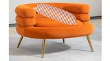 Dandi Orange & White Cushion Cover - Side View