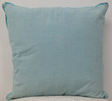 Pack of 4 Frida Aqua Blue 50cm x 50cm Cushion Covers with piping - Front View