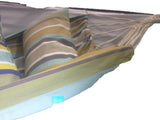 Corban Aqua Hammock Multicoloured Stripes 220x140cm - Top-Down View