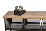 Wooden Kitchen Island Trolley Cart on Wheels with Drawers and 3 Level Storage - 45-Degree Angle