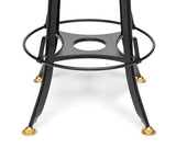 Industrial Wooden Height Adjustable Swivel Bar Stool - Gold Black - Rear View