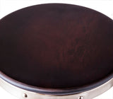 Industrial Wooden Height Adjustable Swivel Bar Stool - Nickel Black - Side View
