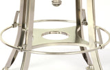 Industrial Wooden Height Adjustable Swivel Bar Stool - Nickel Black - 45-Degree Angle