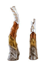 Tall Slim Hand-Painted Aluminium Decorative Flower Vases - Set of 2 - Front View