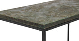 Black Sofa Side Table with Textured Wood Top - 45-Degree Angle