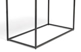 Black Sofa Side Table with Textured Wood Top - Close-Up Angle
