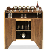 Contemporary Wooden Drinks Cabinet Wine Rack with Bottle Holders - Front View