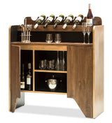 Contemporary Wooden Drinks Cabinet Wine Rack with Bottle Holders - Side View
