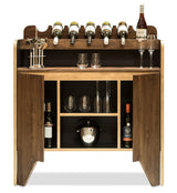 Contemporary Wooden Drinks Cabinet Wine Rack with Bottle Holders - Top-Down View