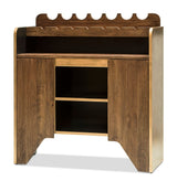 Contemporary Wooden Drinks Cabinet Wine Rack with Bottle Holders - 45-Degree Angle