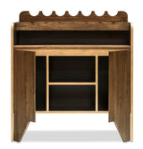 Contemporary Wooden Drinks Cabinet Wine Rack with Bottle Holders - Rear View