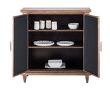 Sideboard Buffet Cabinet Storage with Mirrored Glass Doors in French Brass Finish - Top-Down View