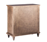Sideboard Buffet Cabinet Storage with Mirrored Glass Doors in French Brass Finish - Rear View