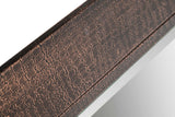 Square Wall Mirror with Croc Pattern Frame in Copper Finish - Side View