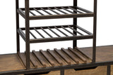 Industrial Style Wooden Bar Cart Drinks Trolley Station with Wine Bottle Rack - Extra Image