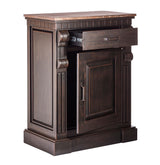 Iron Sideboard Buffet Cabinet with Drawer Storage and Wood Top - Side View