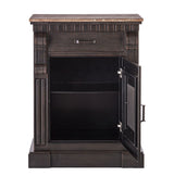 Iron Sideboard Buffet Cabinet with Drawer Storage and Wood Top - Top-Down View