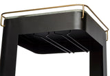 Contemporary Black Gold Drinks Trolley Bar Cart with Marble Top - Extra Image