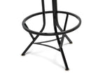 Industrial Wooden Iron Swivel Bar Stool - Black Rustic - Top-Down View