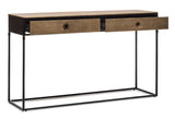 Contemporary Golden Black Hallway Console Table with Drawers - Side View