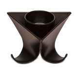 Small Decorative Black Metal Tea Light Candle Holders in Set of 3 - Side View