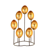 Shell Shape Tealight Black Gold Candle Holders - Front View