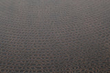 Modern Black Round Coffee Table with Copper Finish Engraved Top - Rear View