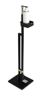 Lirash Touch Free Hand Sanitiser Dispenser Station Floor Stand Foot Operated - Gold Black - Side View