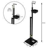 Lirash Touch Free Hand Sanitiser Dispenser Station Floor Stand Foot Operated - Gold Black - Top-Down View