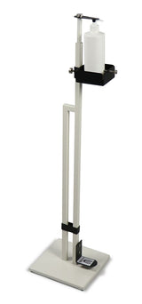 Lirash Touch Free Hand Sanitiser Dispenser Station Floor Stand Foot Operated - White Black - Side View