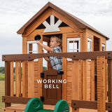 Backyard Discovery Echo Heights Cubby House with Slide - Side View