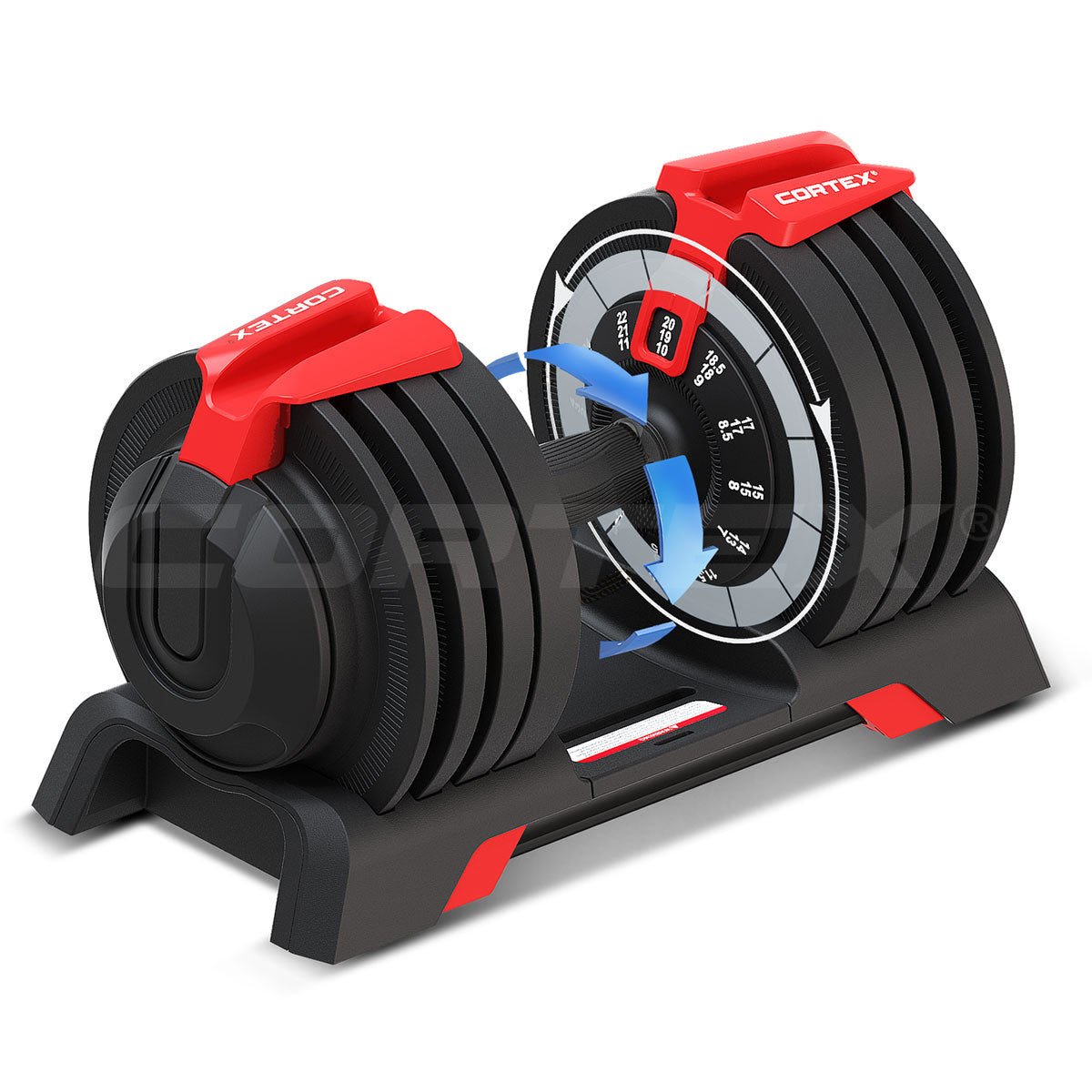 CORTEX Revolock V2 24kg Adjustable Steel Dumbbell Barbell Kettlebell All-in-One (Single)