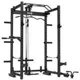 CORTEX PR4 Folding Power Rack with 130kg Olympic Bumper Weight, Bar and Bench Set - Front View