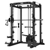 CORTEX SM-20 6-in-1 Power Rack with Smith & Cable Machine + BN-9 Bench + 100kg Olympic Tri-Grip Weight Plate & Barbell Package - Front View