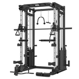 CORTEX SM-25 6-in-1 Power Rack with Smith & Cable Machine + BN6 Bench + 100kg Olympic Weight Plate & Barbell Package - Front View