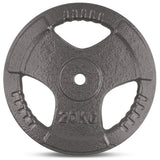 CORTEX 20kg Tri-Grip Standard Plate 25mm (Pair) - Front View