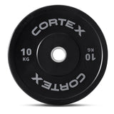 CORTEX 10kg Black Series V2 50mm Rubber Olympic Bumper Plate (Pair) - Side View
