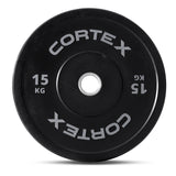 CORTEX 15kg Black Series V2 50mm Rubber Olympic Bumper Plate (Pair) - Side View