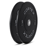 CORTEX 70kg Black Series V2 Rubber Olympic Bumper Plate Set 50mm - Front View