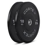 CORTEX 70kg Black Series V2 Rubber Olympic Bumper Plate Set 50mm - Side View