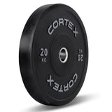 CORTEX 70kg Black Series V2 Rubber Olympic Bumper Plate Set 50mm - Top-Down View