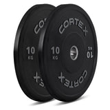 CORTEX 150kg Black Series V2 Rubber Olympic Bumper Plate Set 50mm - Side View