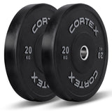 CORTEX 150kg Black Series V2 Rubber Olympic Bumper Plate Set 50mm - 45-Degree Angle